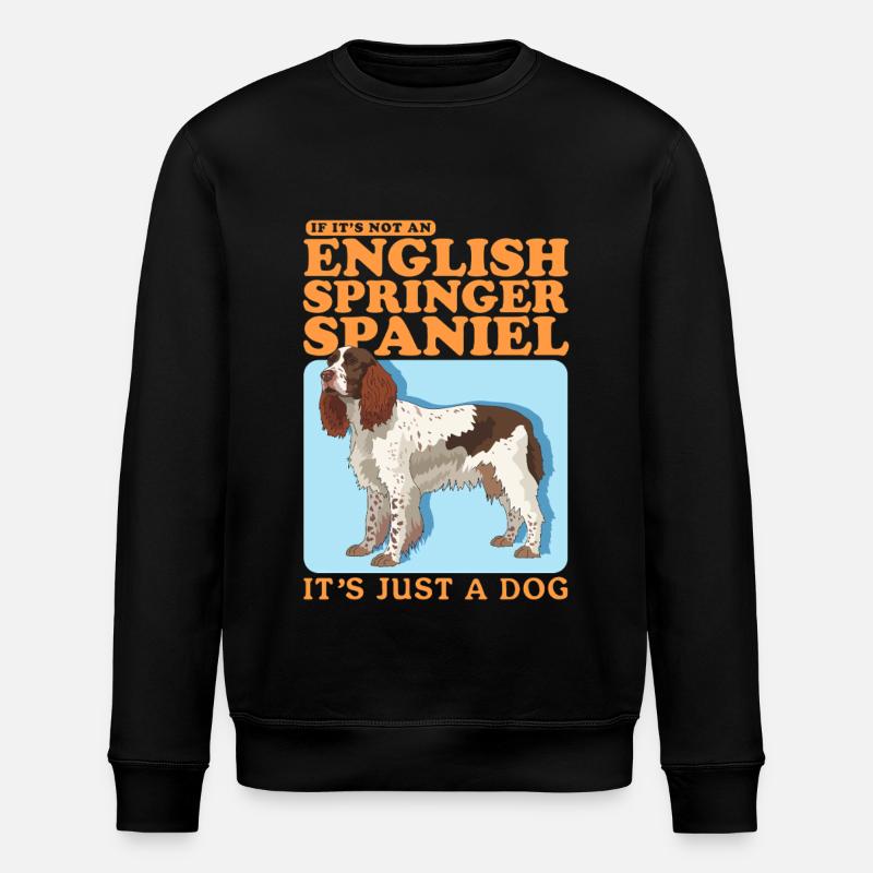 English Springer Spaniel Geschenke - Stanley/Stella Unisex Bio-Sweatshirt ROLLER - Schwarz
