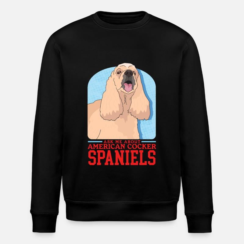Cocker américain Spaniel cadeau - Sweat bio ROLLER Stanley/Stella Unisexe - noir