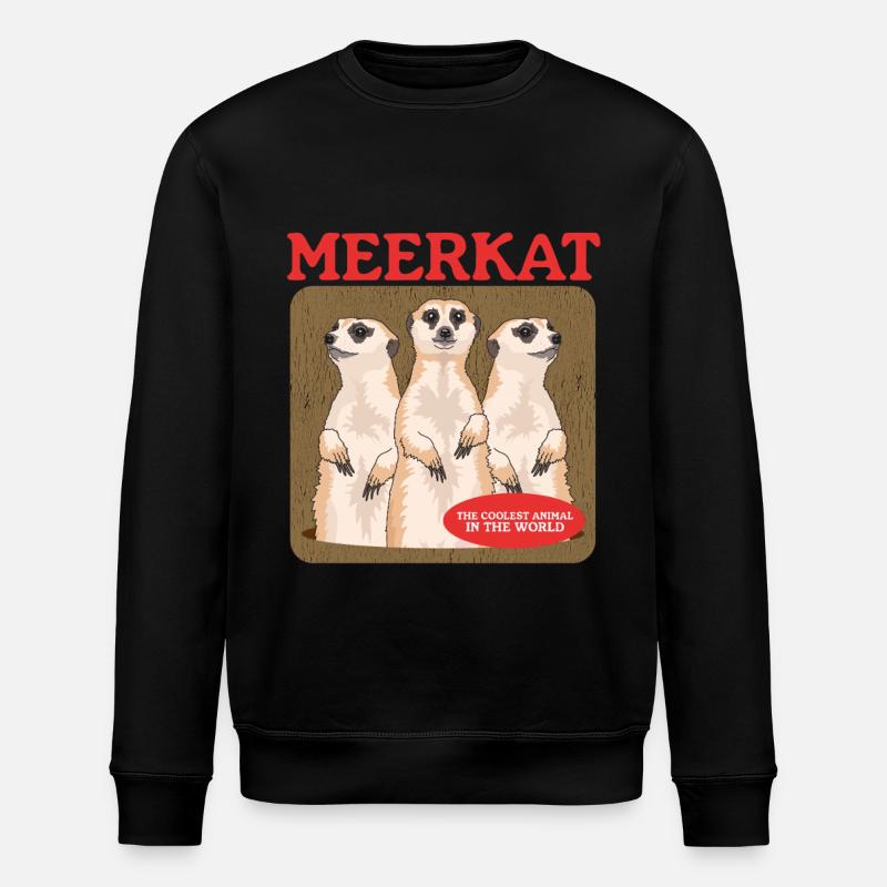 Erdmännchen süße Erdmännchen Geschenk - Stanley/Stella Unisex Bio-Sweatshirt ROLLER - Schwarz