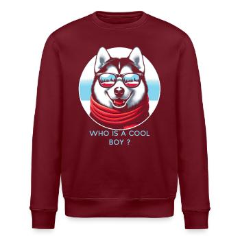 Coole Husky-Vitrine - Stanley/Stella Unisex Bio-Sweatshirt ROLLER - Burgunderrot - Vorne - Nik (191cm)