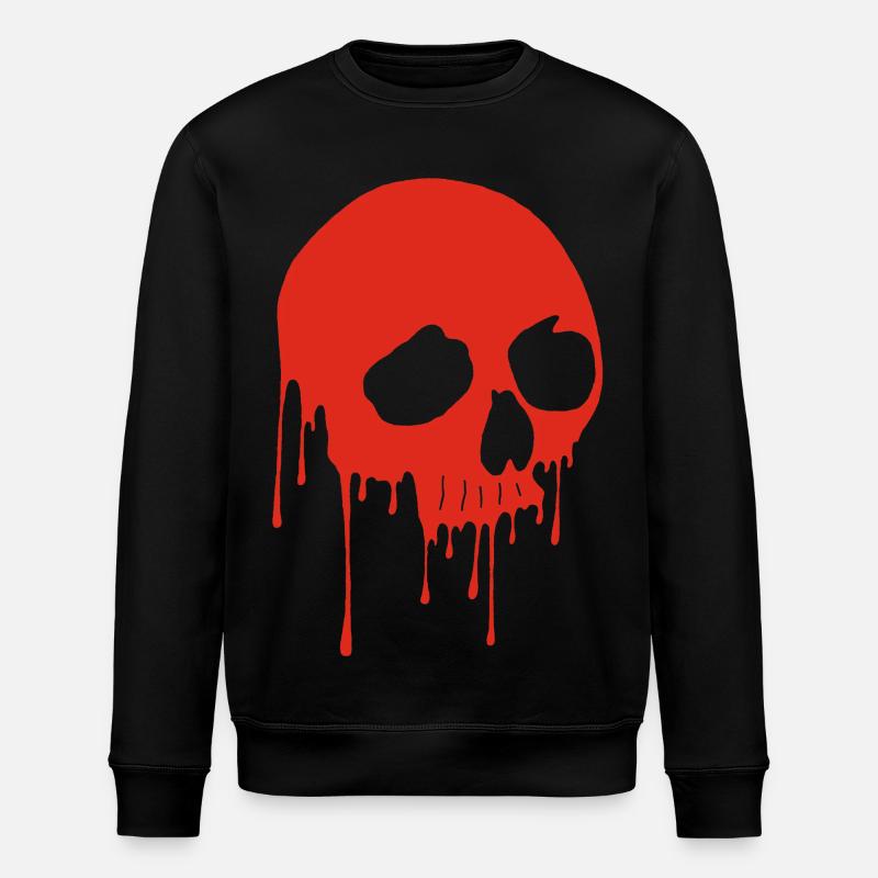 Red skull and graffiti - Stanley/Stella ROLLER Unisex Organic Sweatshirt - black