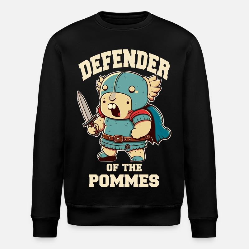 Defender Krieger mit Schwert - Stanley/Stella Unisex Bio-Sweatshirt ROLLER - Schwarz