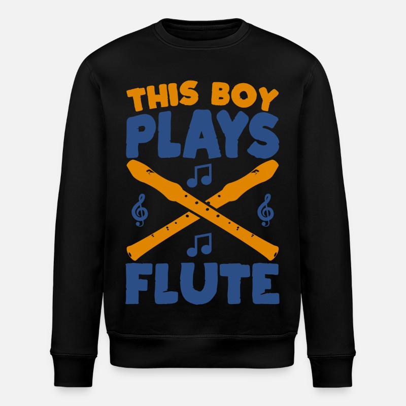 Kleiner Flötenspieler - Stanley/Stella Unisex Bio-Sweatshirt ROLLER - Schwarz