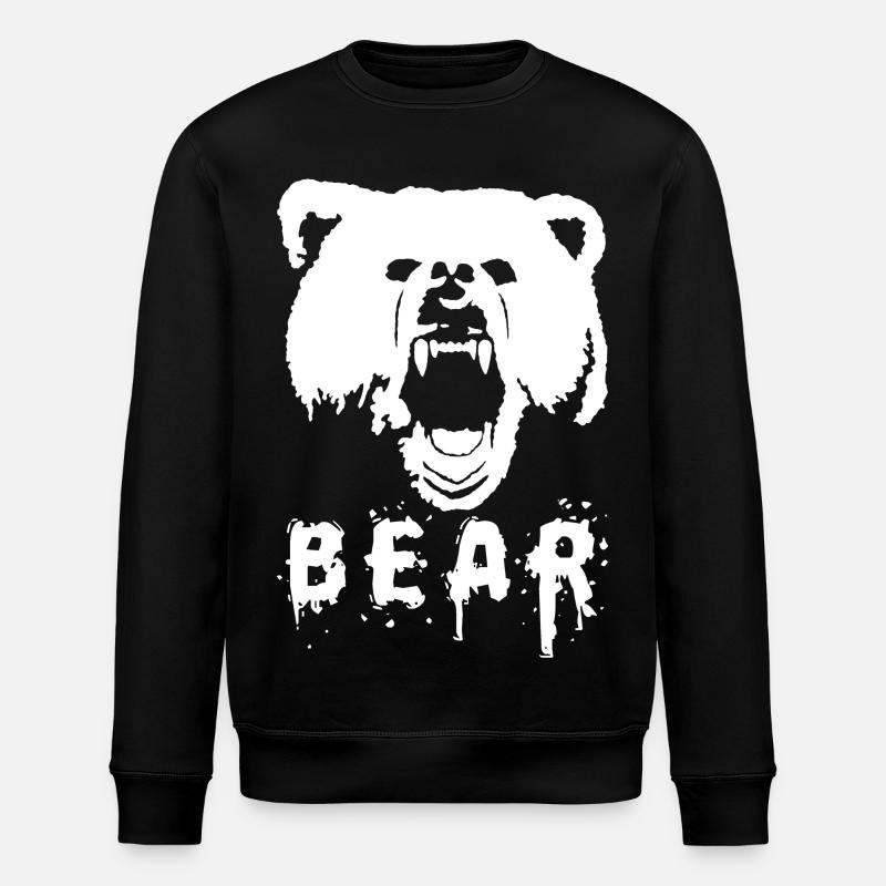 Bear - Stanley/Stella ROLLER Unisex Organic Sweatshirt - black