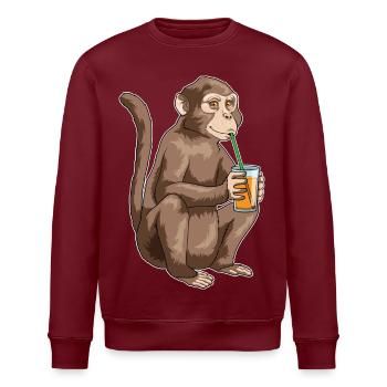 Jus de singe - Sweat bio ROLLER Stanley/Stella Unisexe - bordeaux - Devant - Nik (191cm)