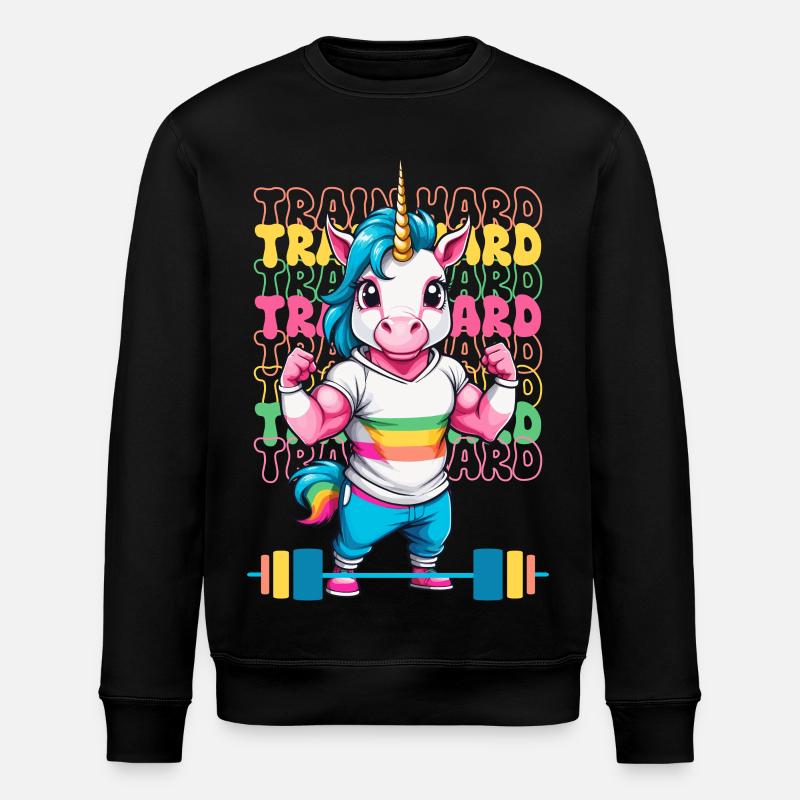 Bodybuilder Unicorn - Stanley/Stella ROLLER Unisex Organic Sweatshirt - black