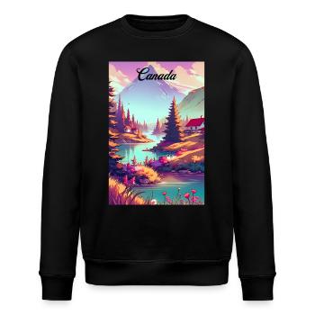 Canada Rocky Mountains Poster Vintage Souvenir - Stanley/Stella Unisex Bio-Sweatshirt ROLLER - Schwarz - Vorne - Nik (191cm)