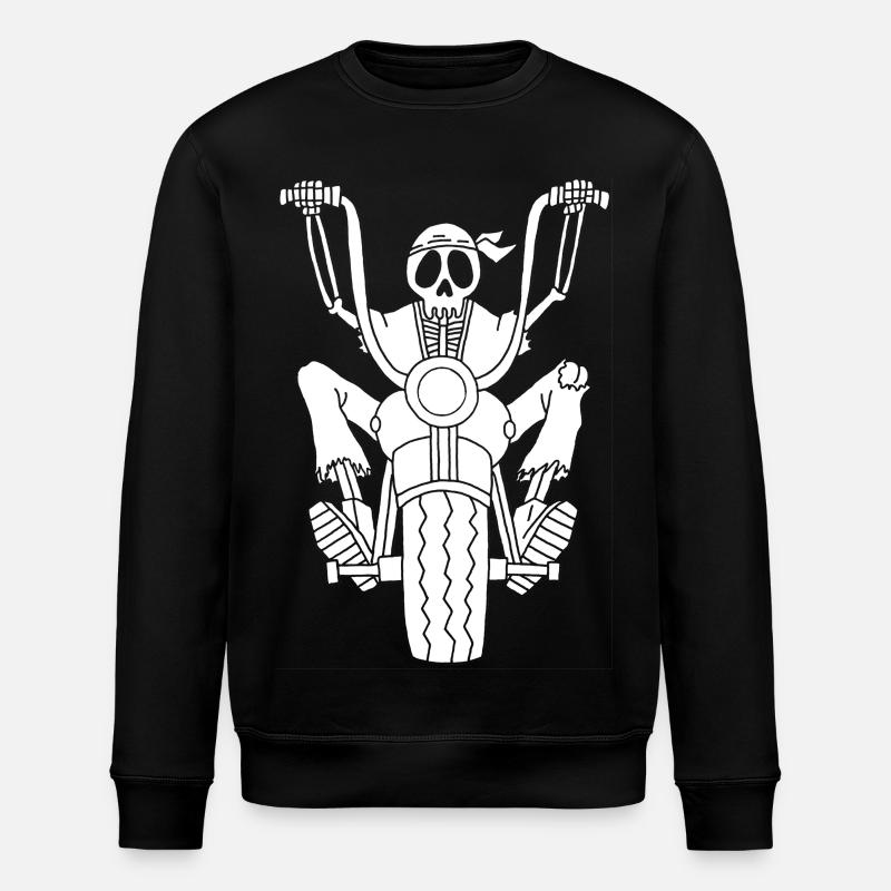 Motard squelette (blanc) - Sweat bio ROLLER Stanley/Stella Unisexe - noir