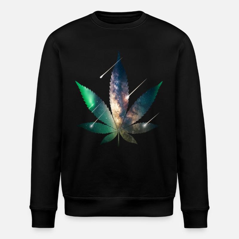 Galaxy Hanfblatt - Cannabis - Weed - Stanley/Stella Unisex Bio-Sweatshirt ROLLER - Schwarz