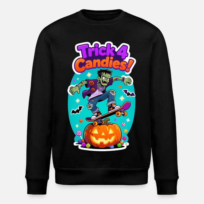 Trick 4 Candies Halloween Skateboard Tee - Sweat bio ROLLER Stanley/Stella Unisexe - noir
