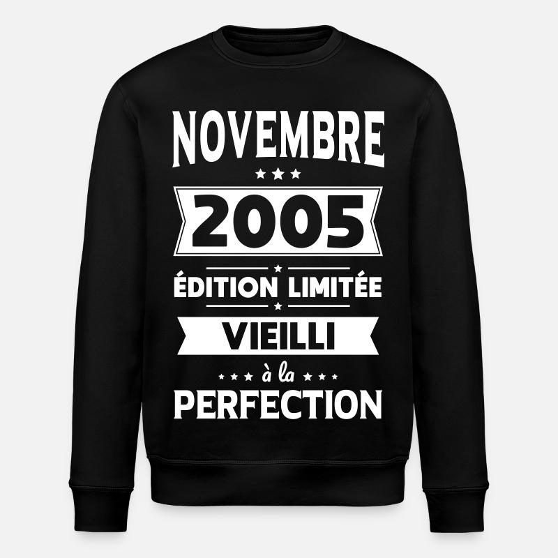 20th Anniversary - November 2005 Perfection - Stanley/Stella ROLLER Unisex Organic Sweatshirt - black
