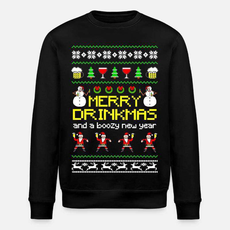 Merry Drinkmas - Stanley/Stella Unisex Bio-Sweatshirt ROLLER - Schwarz