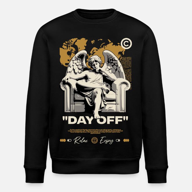 Jour Off Ange sur Trône - Sweat bio ROLLER Stanley/Stella Unisexe - noir
