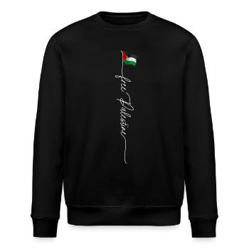 Free Palestine, alte palästinensische patriotische Flagge - Stanley/Stella Unisex Bio-Sweatshirt ROLLER - Schwarz - Vorne - Nik (191cm)