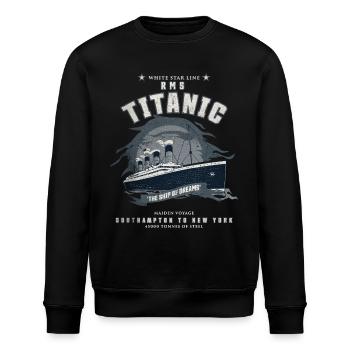 Vintage Titanic Lover Weihnachtsgeschenke zum Geburtstag - Stanley/Stella Unisex Bio-Sweatshirt ROLLER - Schwarz - Vorne - Nik (191cm)