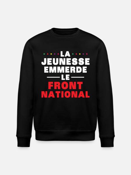 Fuck the National Front - Stanley/Stella ROLLER Unisex Organic Sweatshirt - black