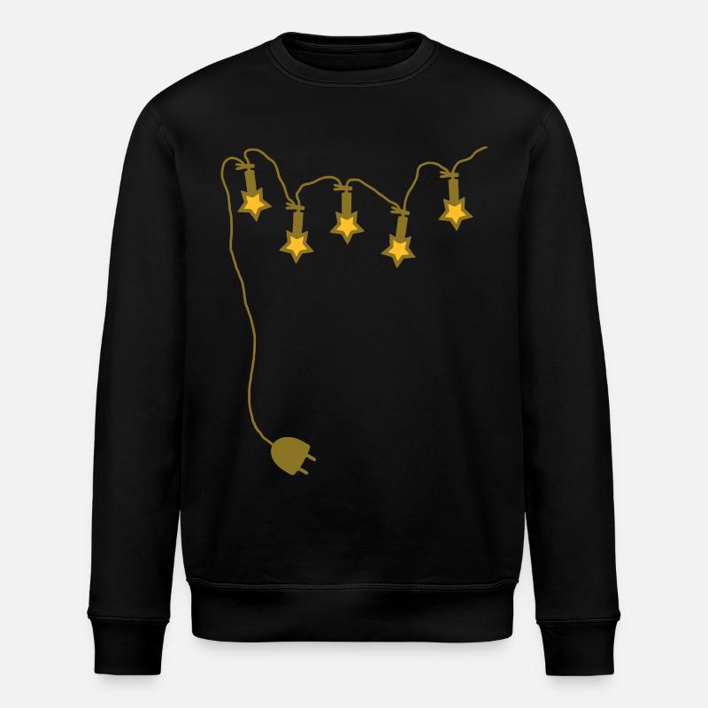 Lichterkette mit Stecker - V2 - Stanley/Stella Unisex Bio-Sweatshirt ROLLER - Schwarz
