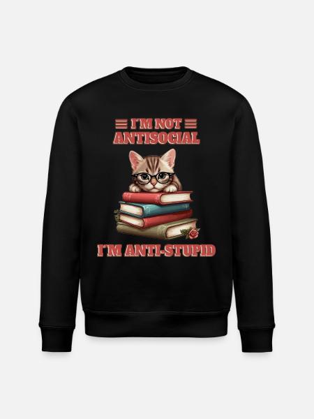 Bébé chat intelligent - Sweat bio ROLLER Stanley/Stella Unisexe - noir