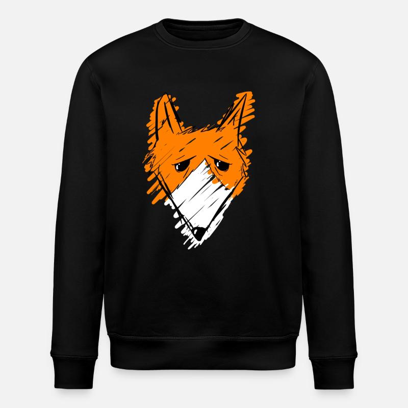 Fox head - Stanley/Stella ROLLER Unisex Organic Sweatshirt - black