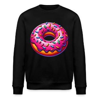 Lebendiger Donut-Genuss - Stanley/Stella Unisex Bio-Sweatshirt ROLLER - Schwarz - Vorne - Nik (191cm)