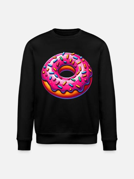 Lebendiger Donut-Genuss - Stanley/Stella Unisex Bio-Sweatshirt ROLLER - Schwarz
