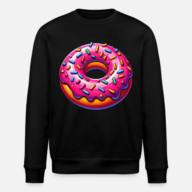 Vibrant Donut Delight - Stanley/Stella ROLLER Unisex Organic Sweatshirt - black