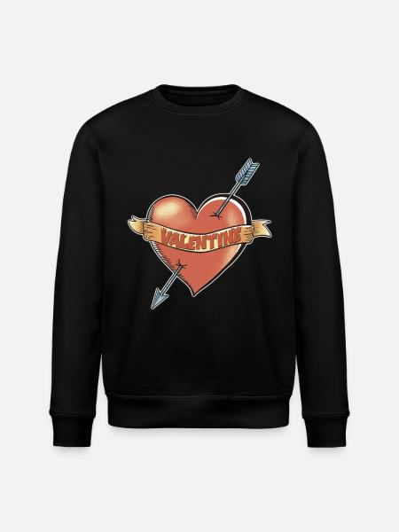 My Burning Valentine Heart - Stanley/Stella Unisex Bio-Sweatshirt ROLLER - Schwarz