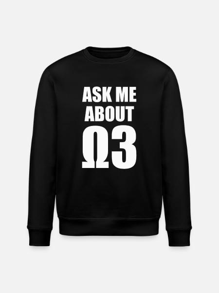 Spørg mig om omega 3 - hvid - Stanley/Stella økologisk unisex-sweatshirt ROLLER - sort