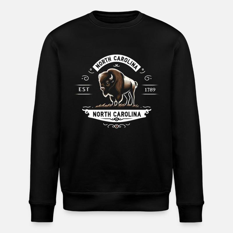 NC Bison Emblem - Stanley/Stella ROLLER Unisex Organic Sweatshirt - black