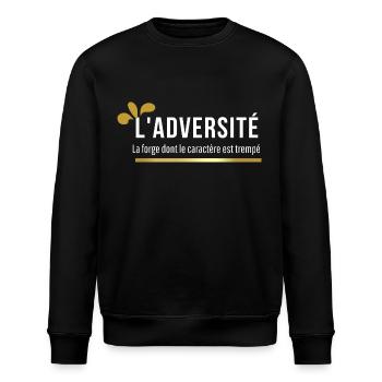 ADVERSITY. The forge where character is tempered - Stanley/Stella ROLLER Unisex Organic Sweatshirt - black - Front - Nik (191cm)