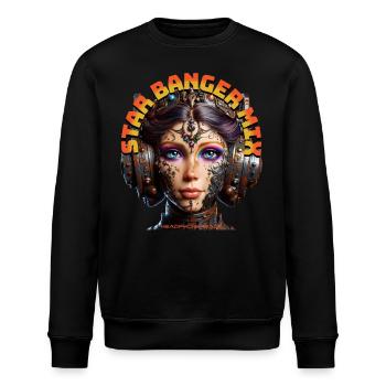 STAR BANGER MIX - Cool Princess with Headphones! - Stanley/Stella ROLLER Unisex Organic Sweatshirt - black - Front - Nik (191cm)