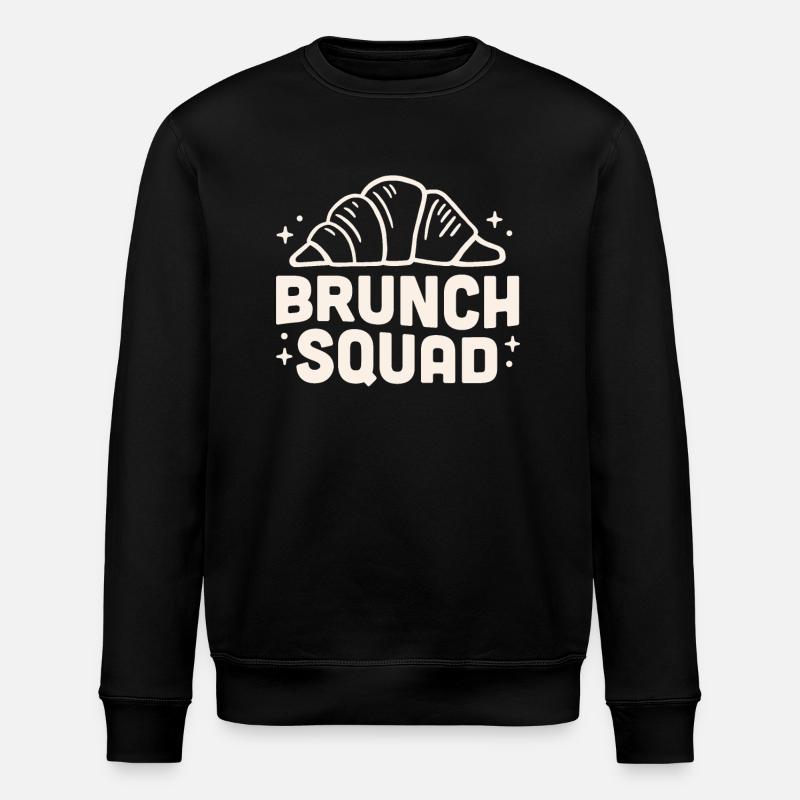 Brunch squad croissants - Sweat bio ROLLER Stanley/Stella Unisexe - noir