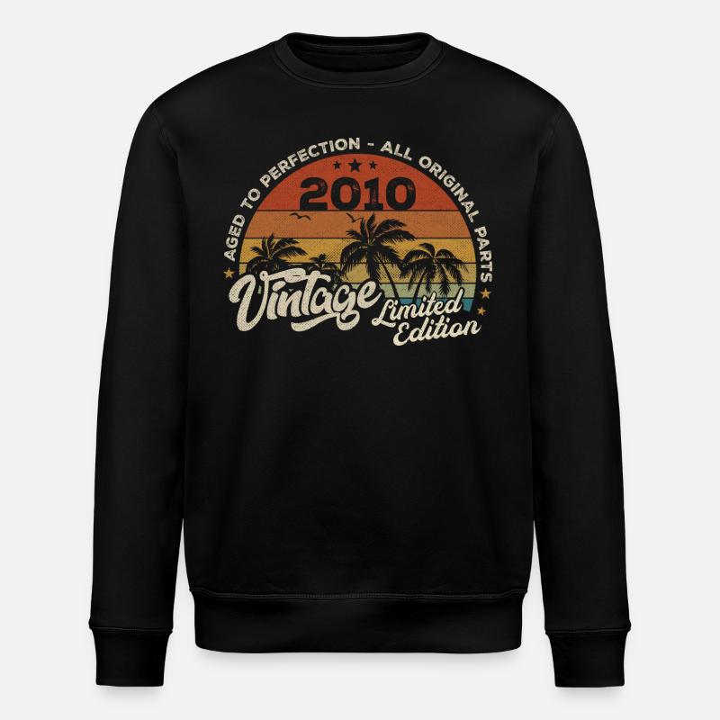 Millésime 2010 Anniversaire Rétro 2010 - Sweat bio ROLLER Stanley/Stella Unisexe - noir