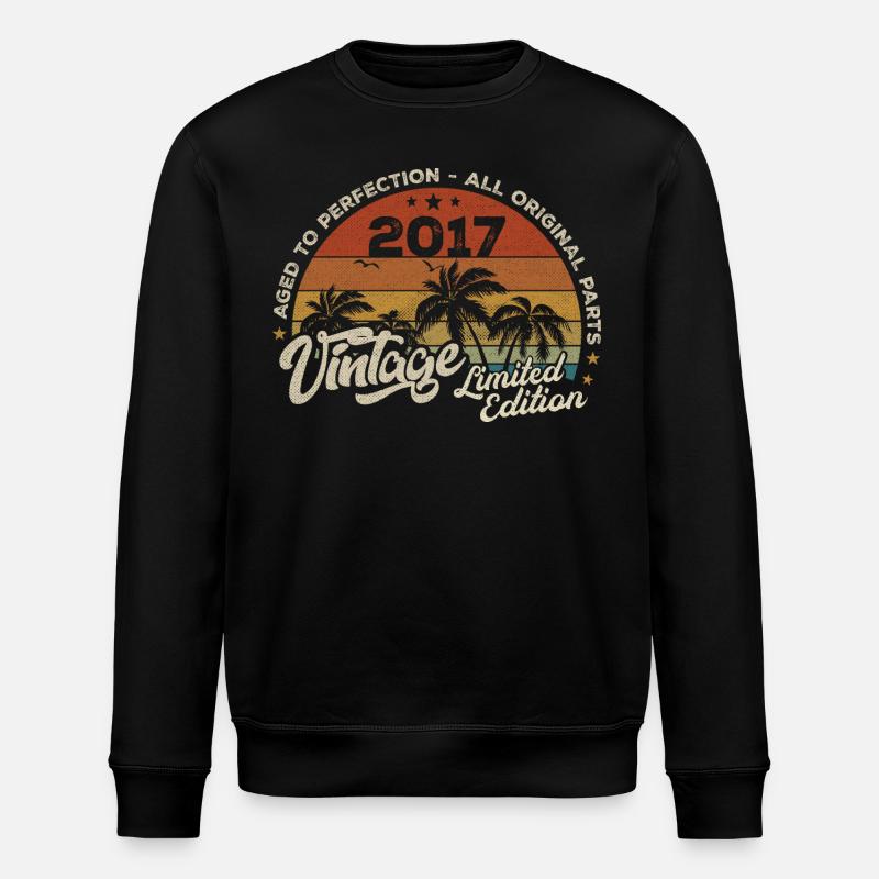 Millésime 2017 Anniversaire Rétro 2017 - Sweat bio ROLLER Stanley/Stella Unisexe - noir