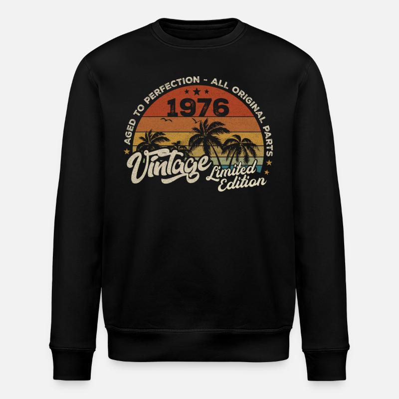 Millésime 1976 Anniversaire Rétro 1976 - Sweat bio ROLLER Stanley/Stella Unisexe - noir