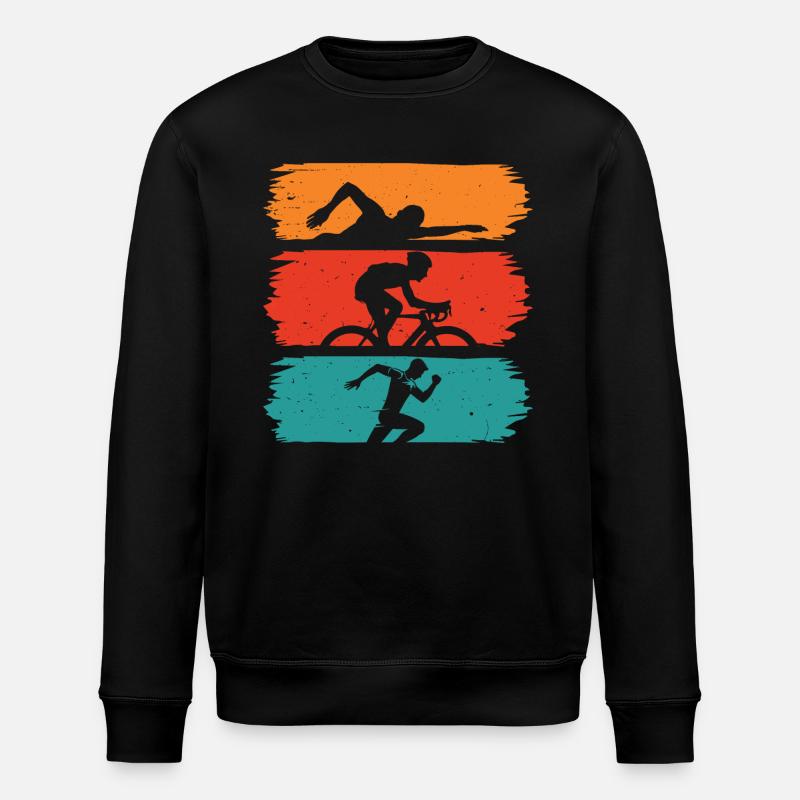 Triathlon rétro - Sweat bio ROLLER Stanley/Stella Unisexe - noir