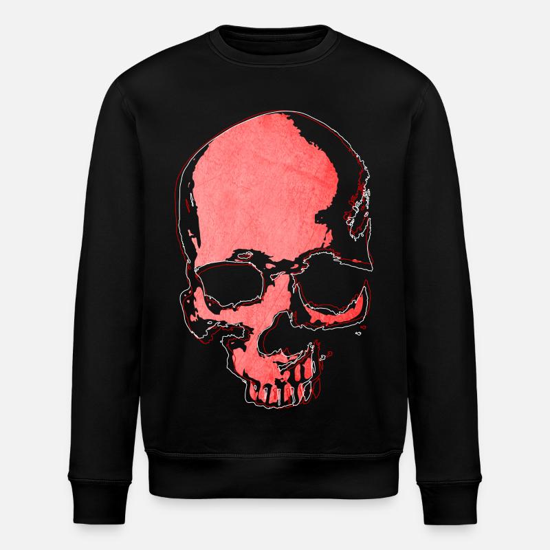 Roter Schädel - Stanley/Stella Unisex Bio-Sweatshirt ROLLER - Schwarz
