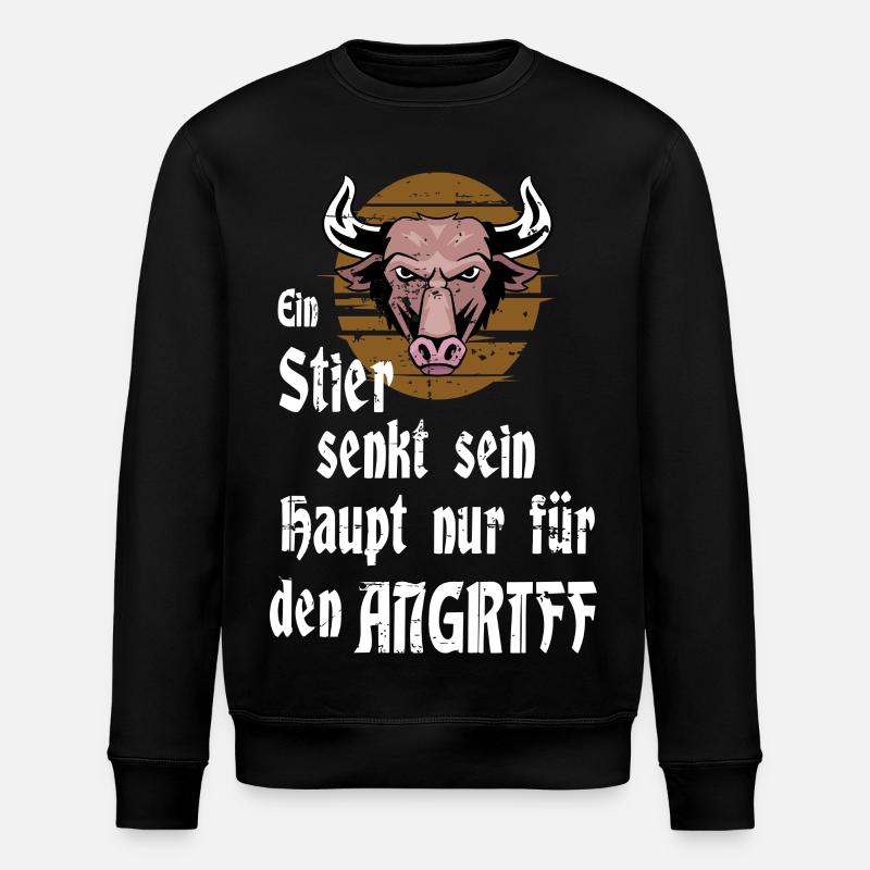 Ein Stier - Stanley/Stella Unisex Bio-Sweatshirt ROLLER - Schwarz