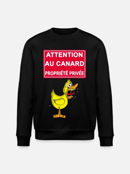 Attention au canard jaune - Sweat bio ROLLER Stanley/Stella Unisexe - noir