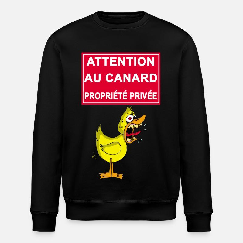 Attention au canard jaune - Sweat bio ROLLER Stanley/Stella Unisexe - noir