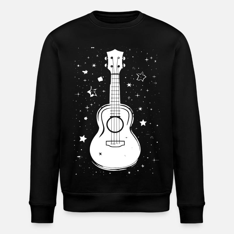 Ukulele Illustration - Stanley/Stella ROLLER Unisex Organic Sweatshirt - black
