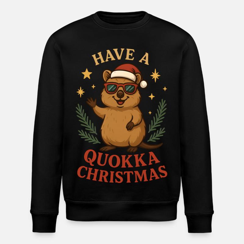 Have A Quokka Christmas - Stanley/Stella Unisex Bio-Sweatshirt ROLLER - Schwarz