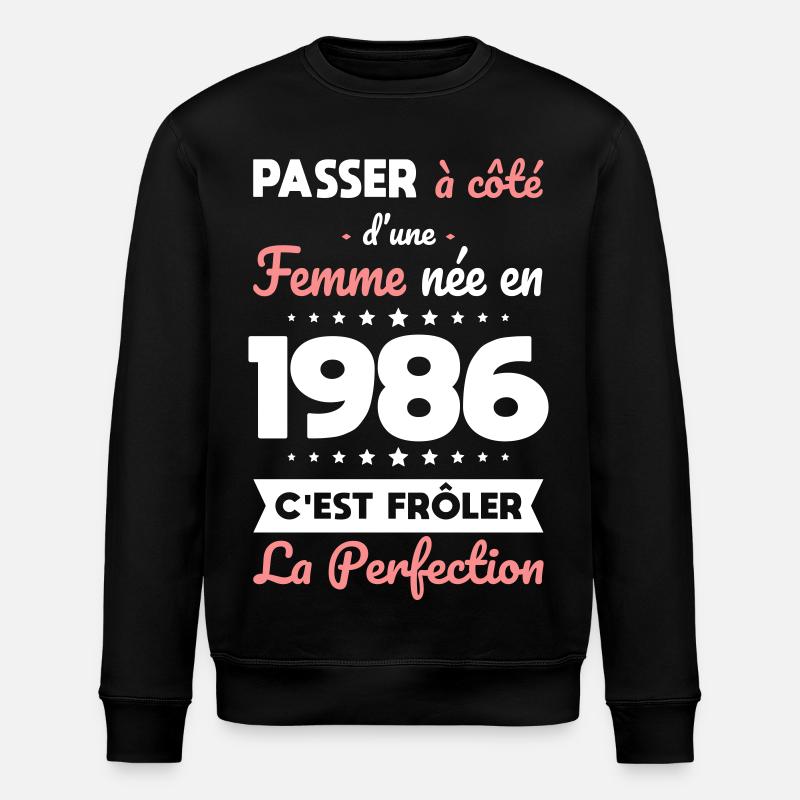 Geboren 1986 – Perfektion nahe - Stanley/Stella Unisex Bio-Sweatshirt ROLLER - Schwarz