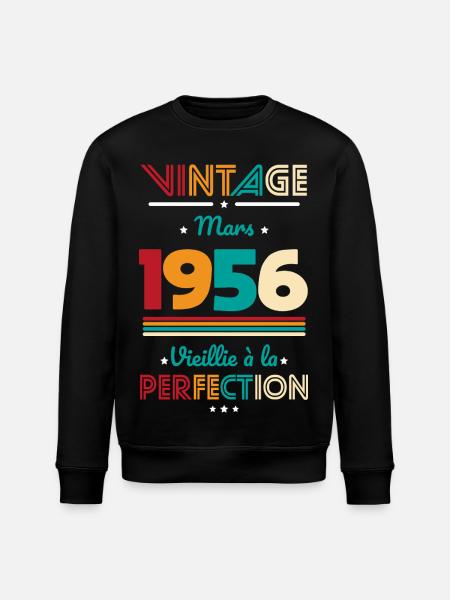 70 años de aniversario - Cosecha - marzo de 1956 - Sudadera ecológica unisex ROLLER de Stanley/Stella - negro
