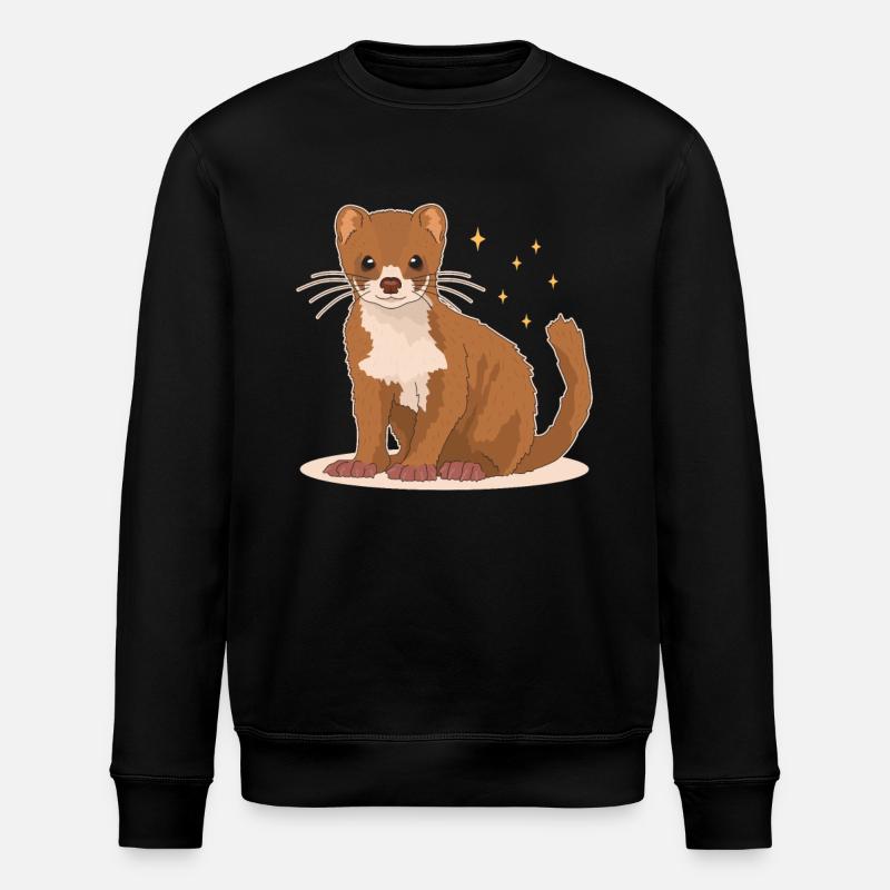 Wiesel Mauswiesel Kleinwiesel Geschenk - Stanley/Stella Unisex Bio-Sweatshirt ROLLER - Schwarz