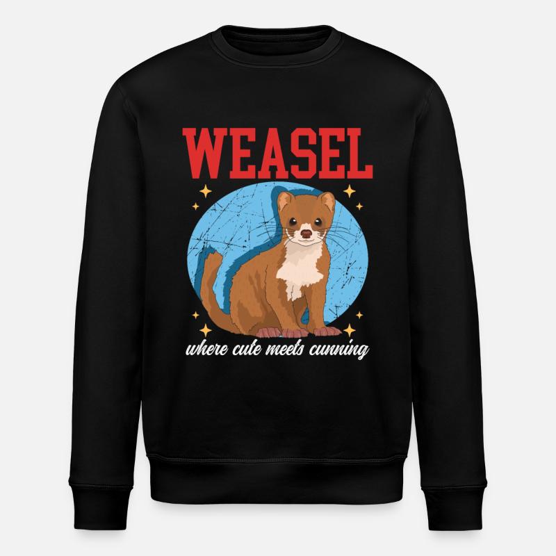 Wiesel Mauswiesel Hermännchen Geschenk - Stanley/Stella Unisex Bio-Sweatshirt ROLLER - Schwarz