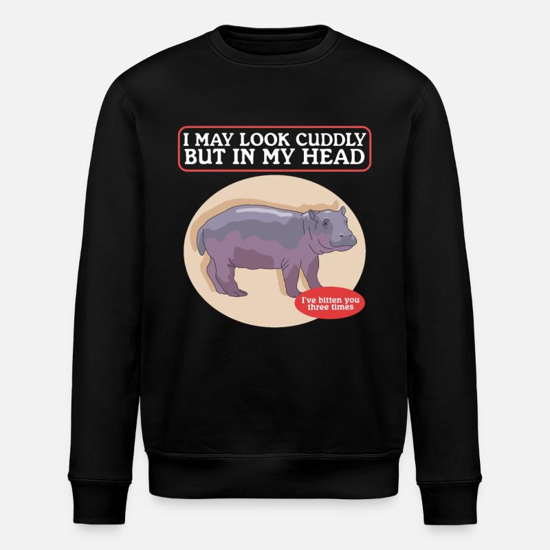 Nilpferd Baby Nilpferde Flusspferde Geschenk - Stanley/Stella Unisex Bio-Sweatshirt ROLLER - Schwarz