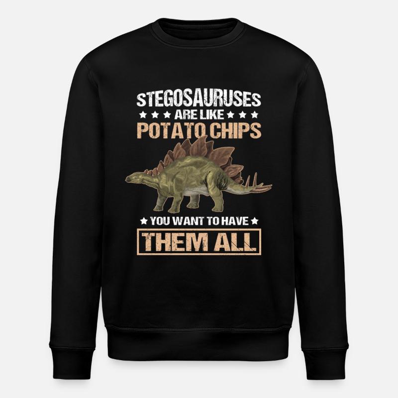 Stegosaurus Dinos Dinosaur Gift - Stanley/Stella ROLLER Unisex Organic Sweatshirt - black