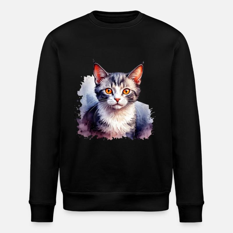 Schönes Katzendesign - Stanley/Stella Unisex Bio-Sweatshirt ROLLER - Schwarz