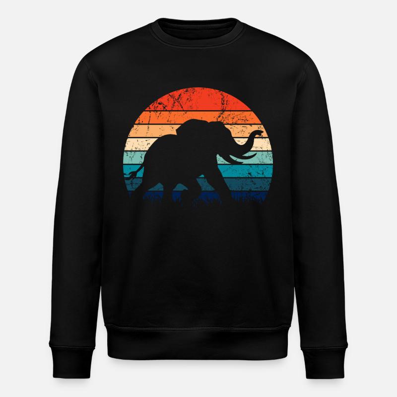 Elefant - Großwild, Stoßzahn, Elfenbein - Stanley/Stella Unisex Bio-Sweatshirt ROLLER - Schwarz